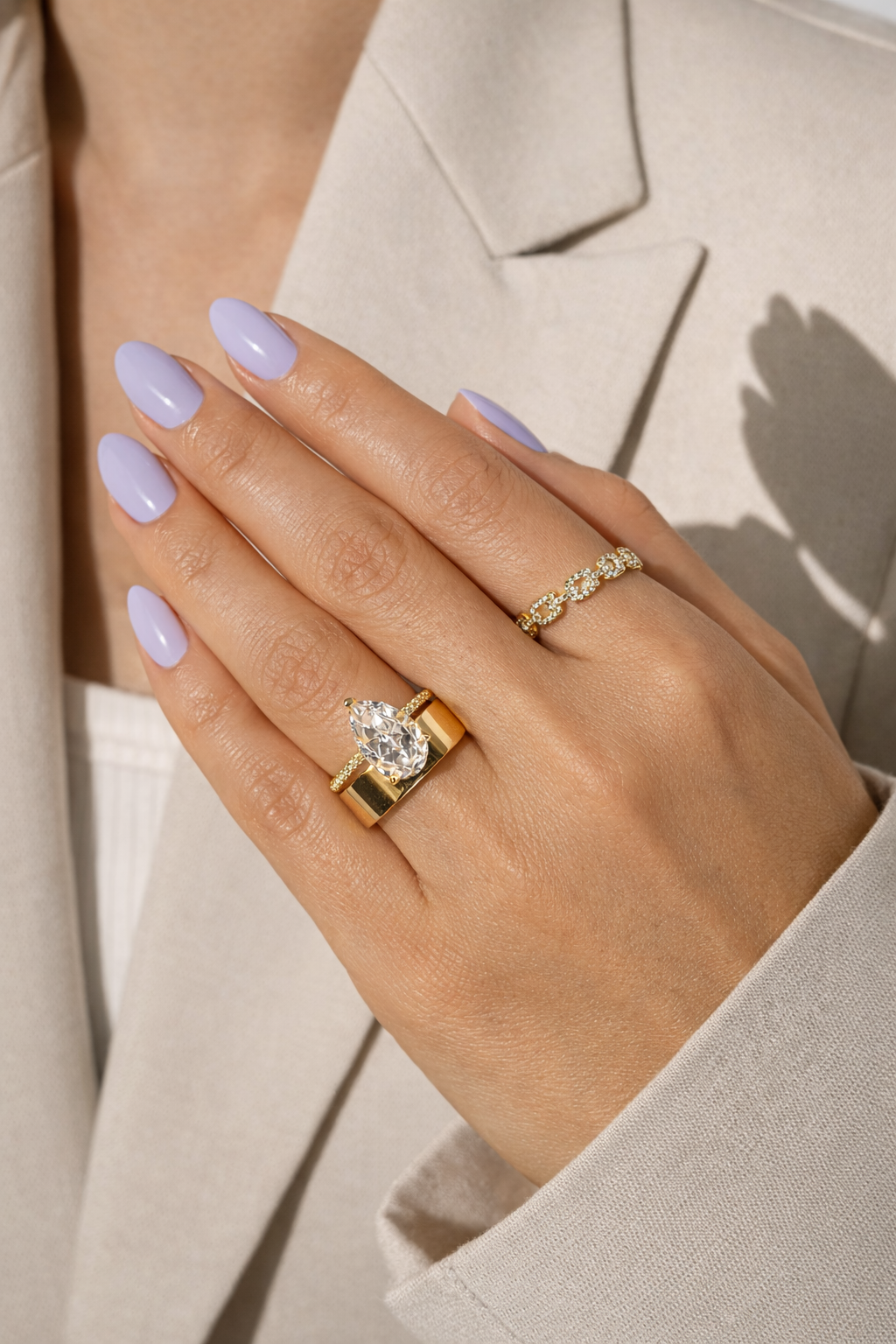 Luvea Pear Solitaire Ring in S925 Sterling Silver