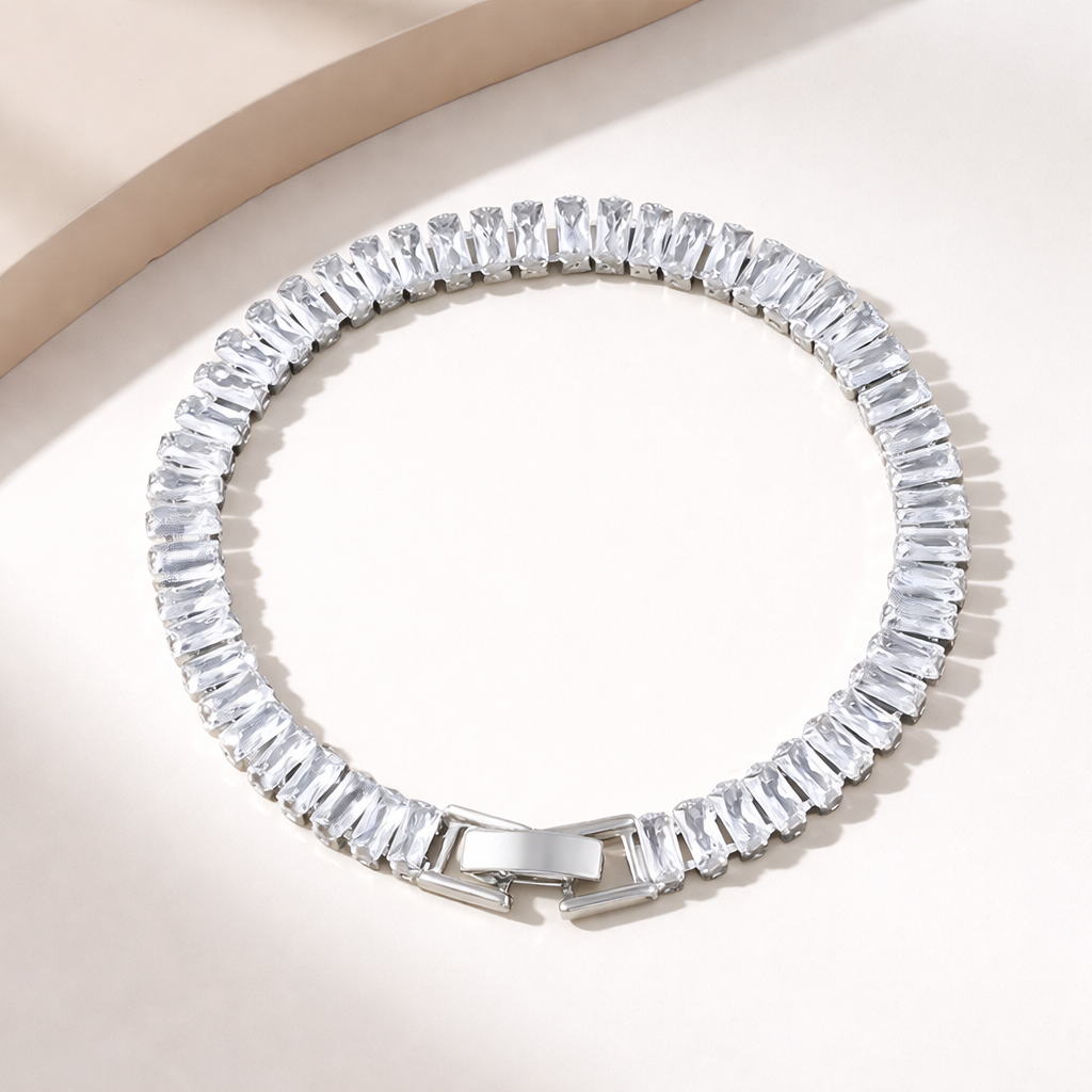 Baguette Tennis Bracelet in 925 Sterling Silver