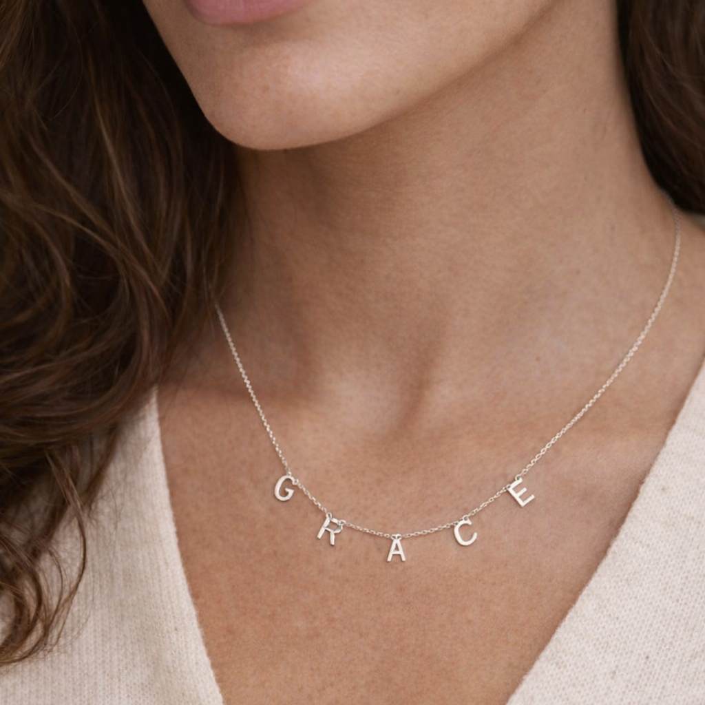 Initial Letter Necklace in S925 Sterling Silver
