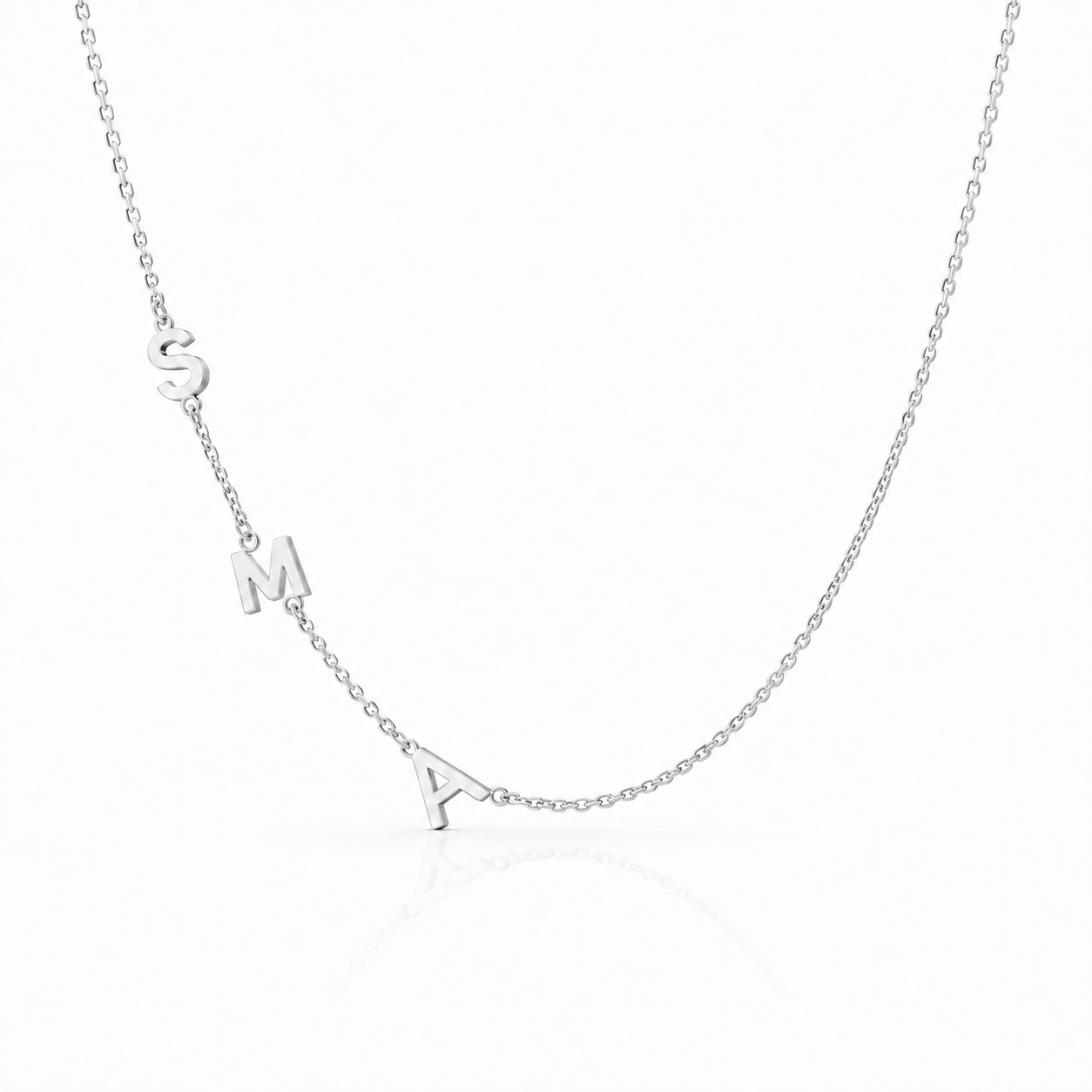 Personalized Sideways Initial Necklace (1–10 Letters) – Custom Family Necklace (Copy)