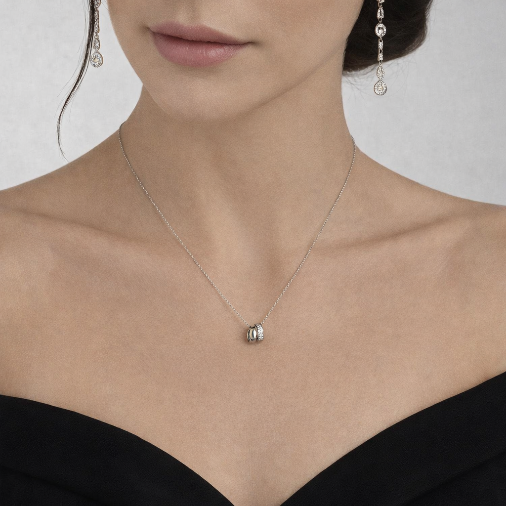 Noéra Pavé Link Necklace in S925 Sterling Silver