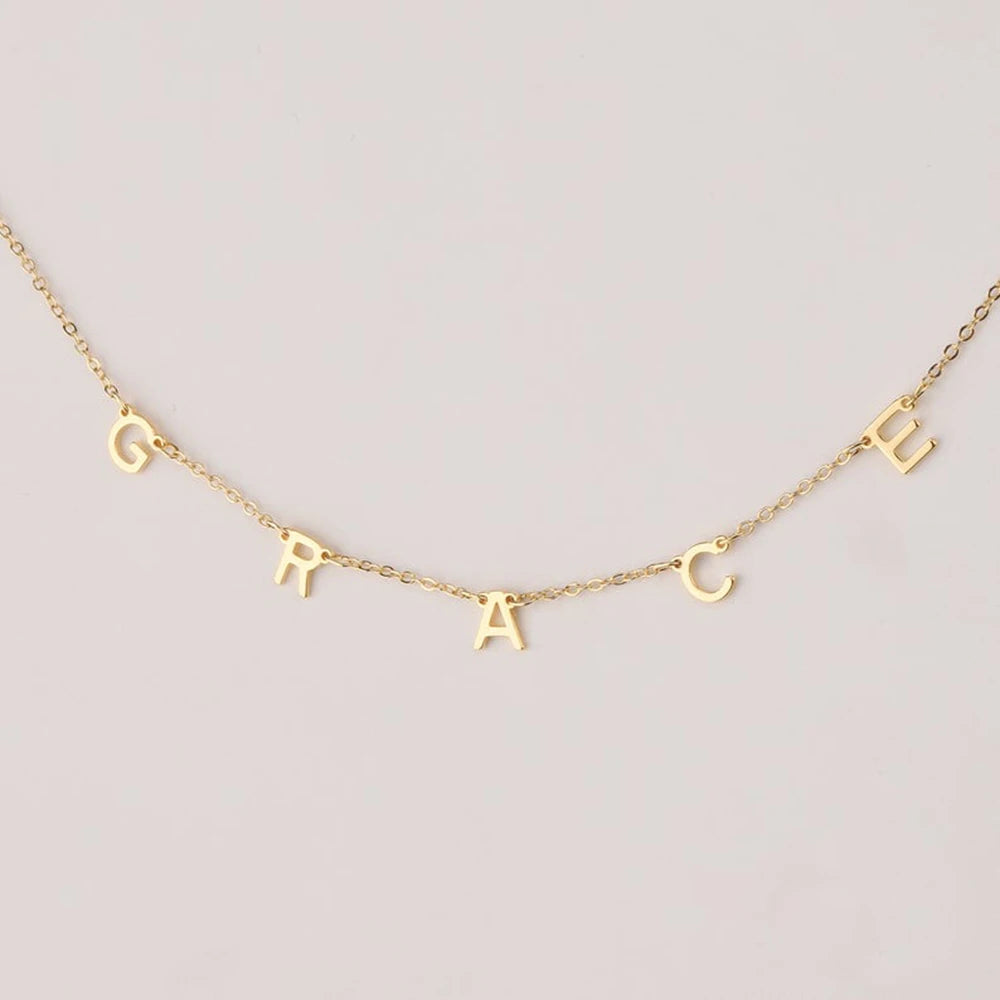 Initial Letter Necklace in S925 Sterling Silver