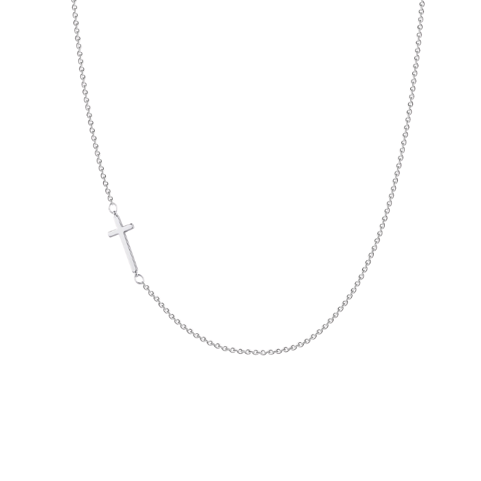 Minimal Cross 925 Sterling Silver Necklace