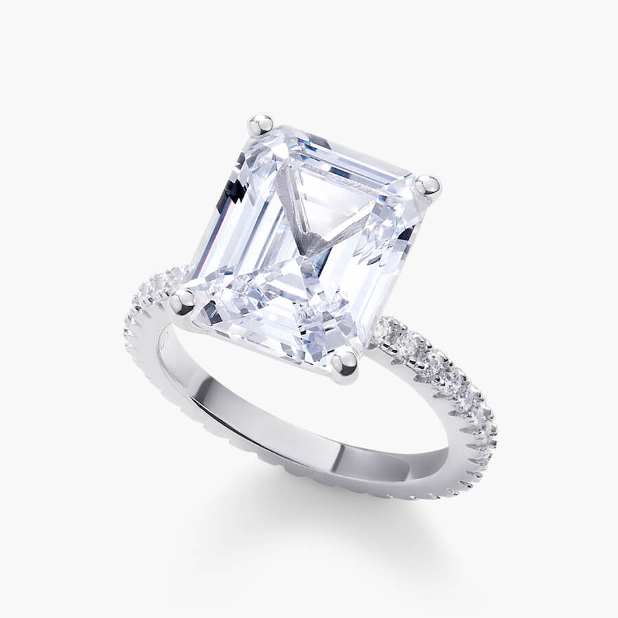 Emerald-Cut Moissanite Ring