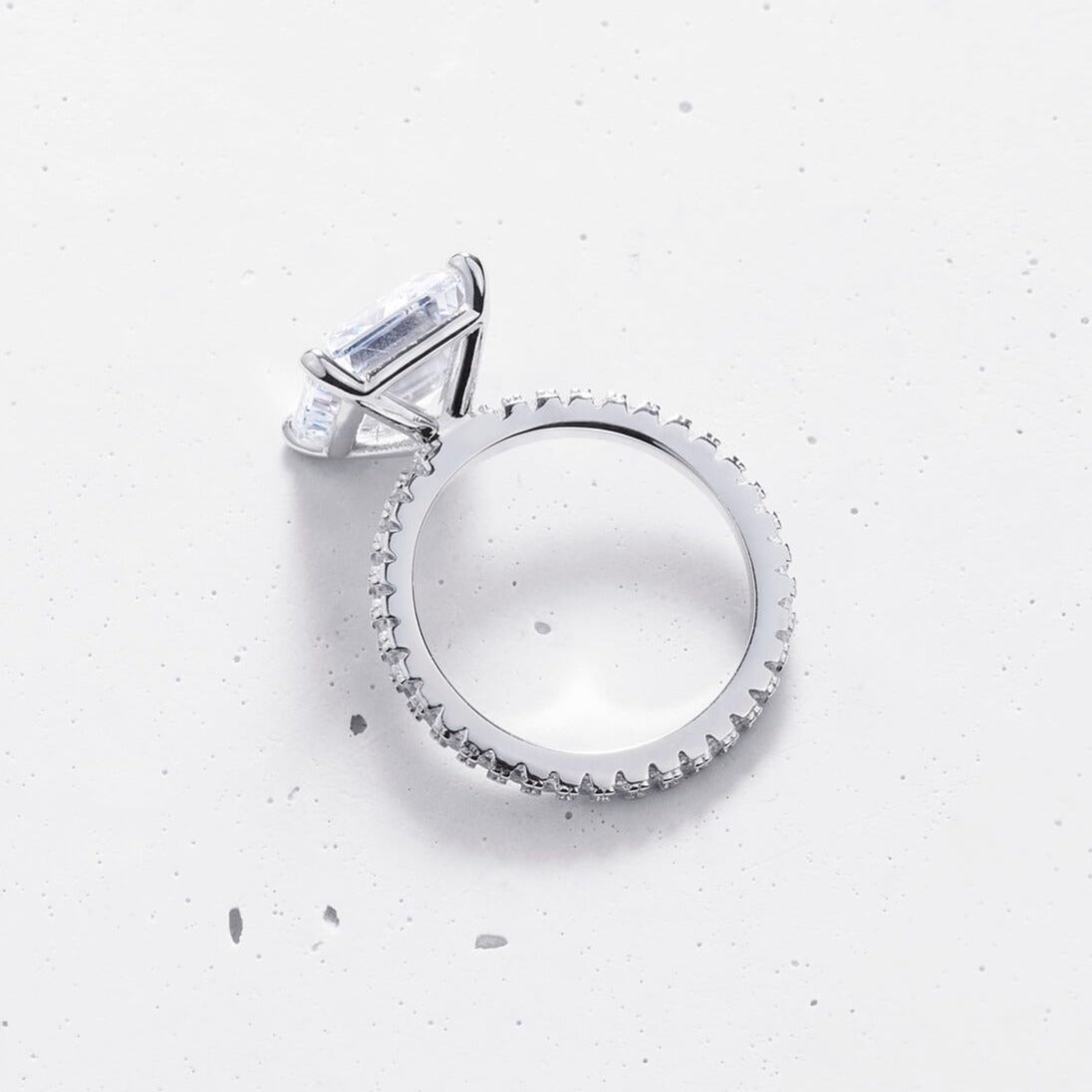 Emerald-Cut Moissanite Ring