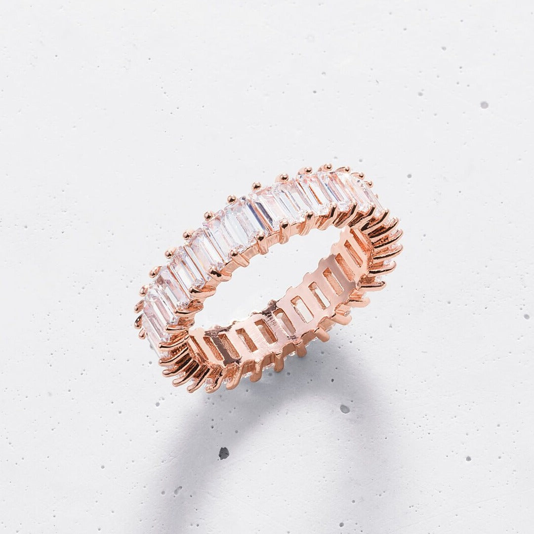 Elara Baguette Stacking Ringin S925 Sterling Silver