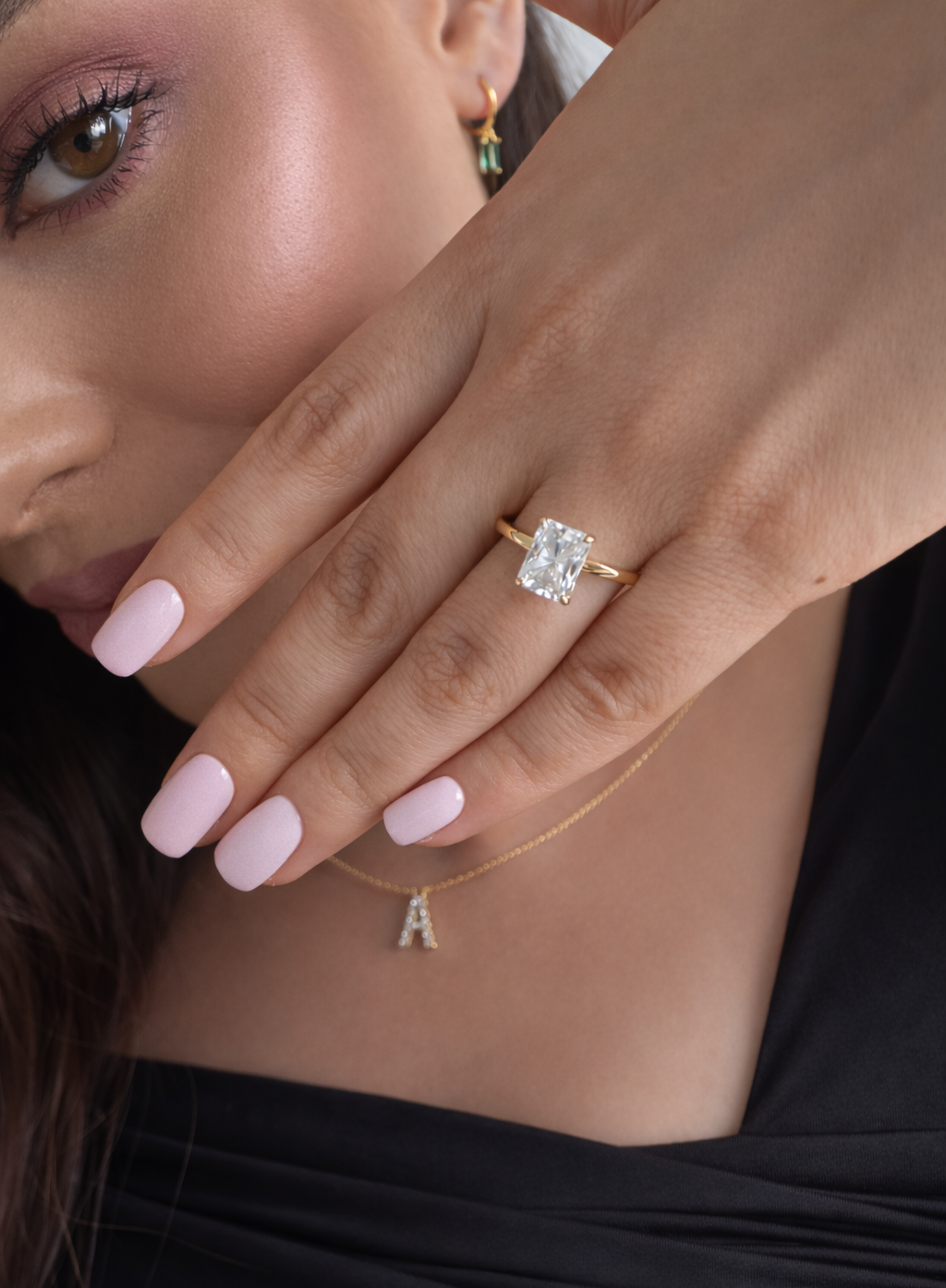 The Luna Sparkling Engagement Ring in S925 Sterling Silver