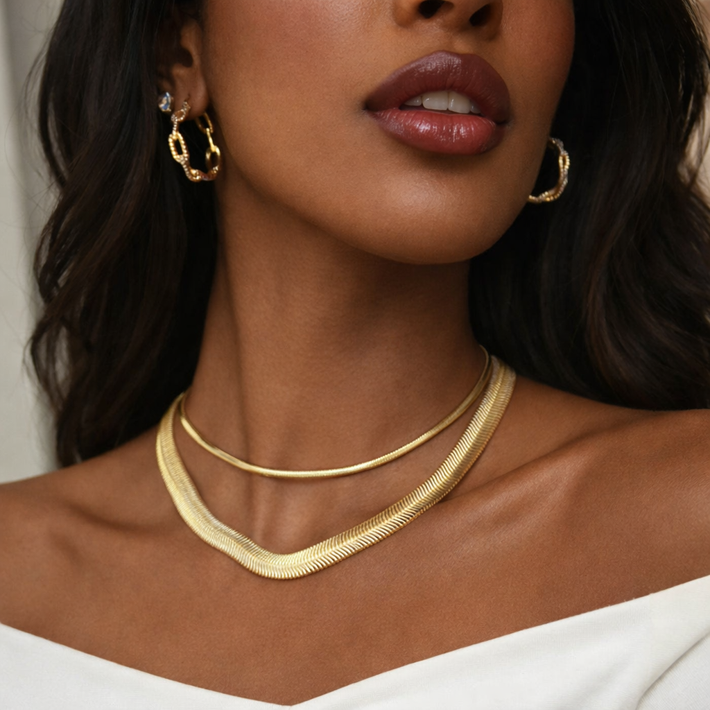 Interlocking Chain Hoop Earrings in 925 Sterling Silver