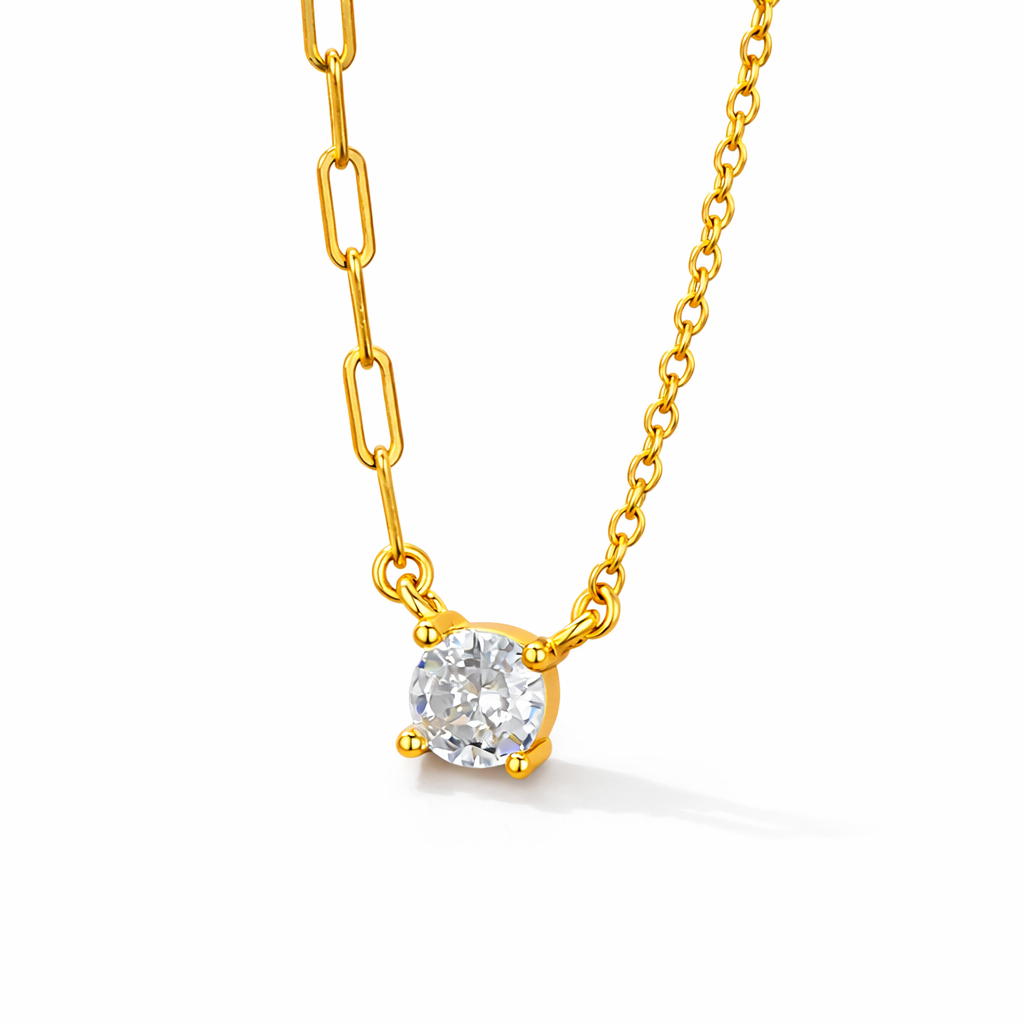 Lunelle Solitaire Chain Necklace in S925 Sterling Silver