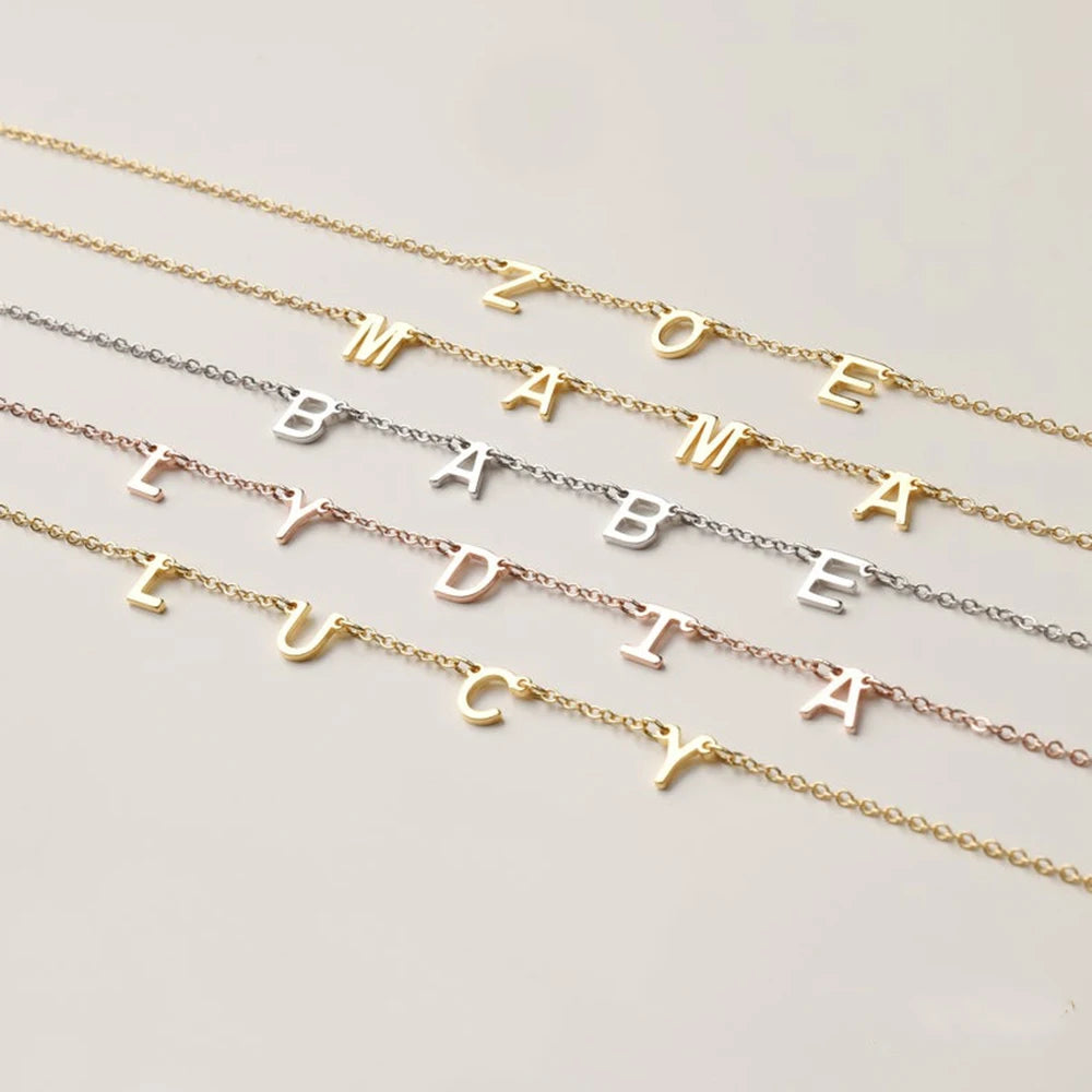 Initial Letter Necklace in S925 Sterling Silver