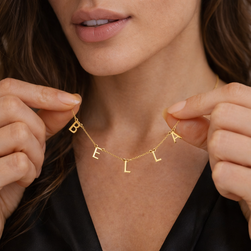 Initial Letter Necklace in S925 Sterling Silver