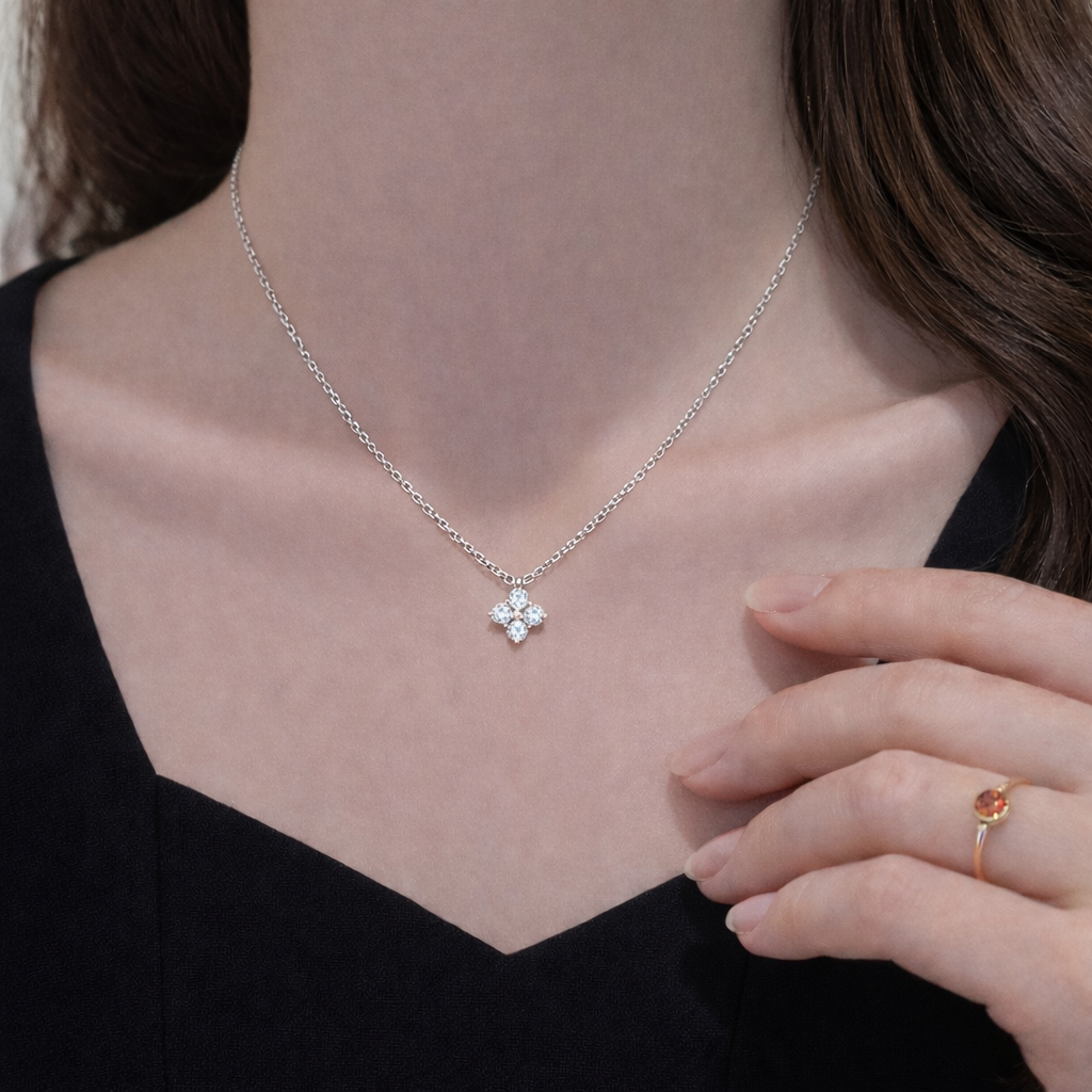 Four-Leaf Clover Necklace in S925 Sterling Silver