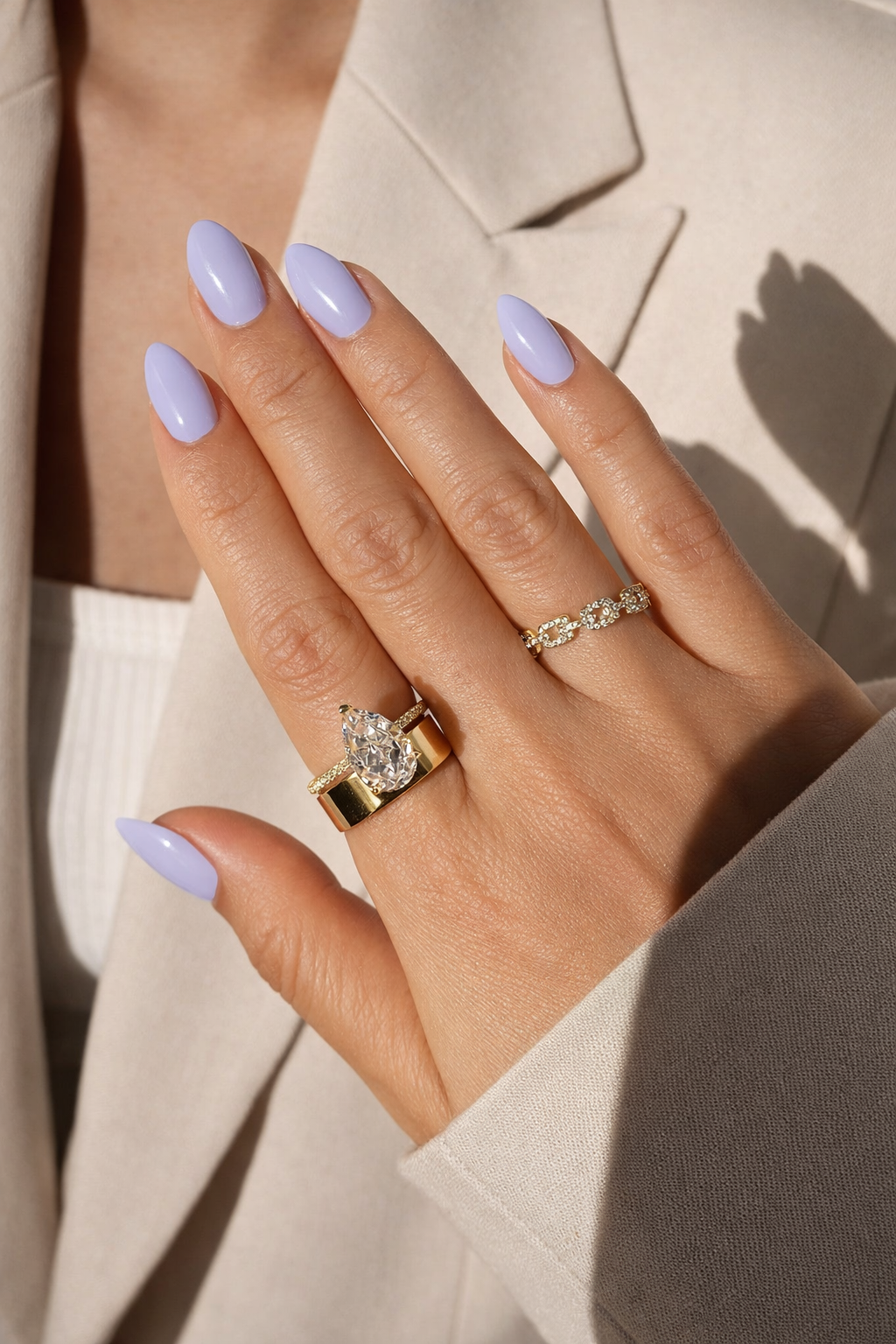 Luvea Pear Solitaire Ring