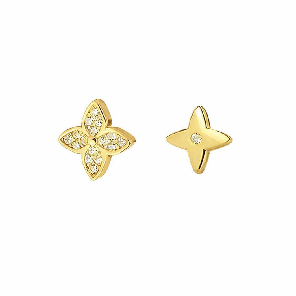 Four-Leaf Clover Pavé Stud Earrings