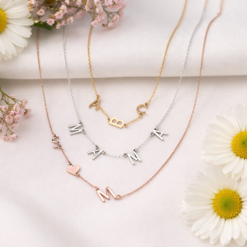 Initial Letter Necklace in S925 Sterling Silver