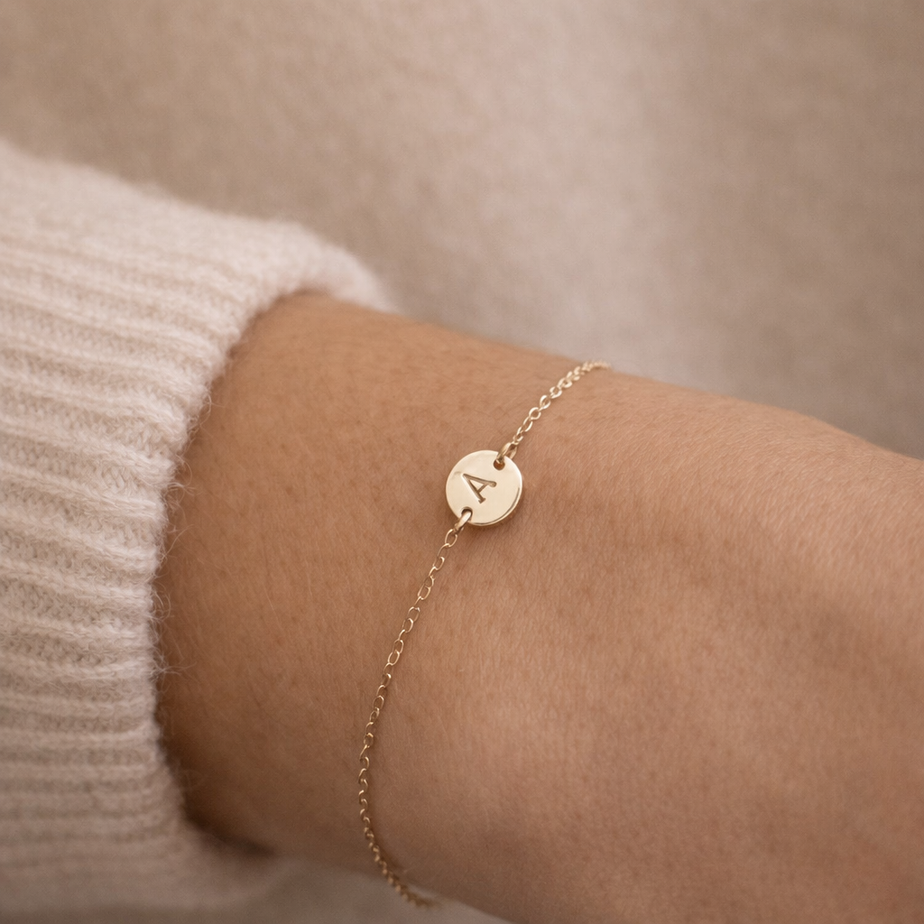 Initial Letter Dot S925 Silver Bracelet