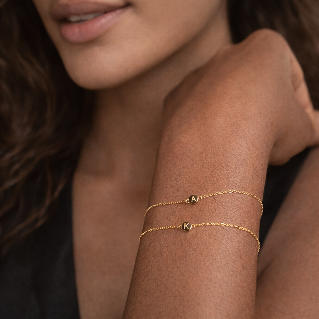 Initial Letter Dot S925 Silver Bracelet