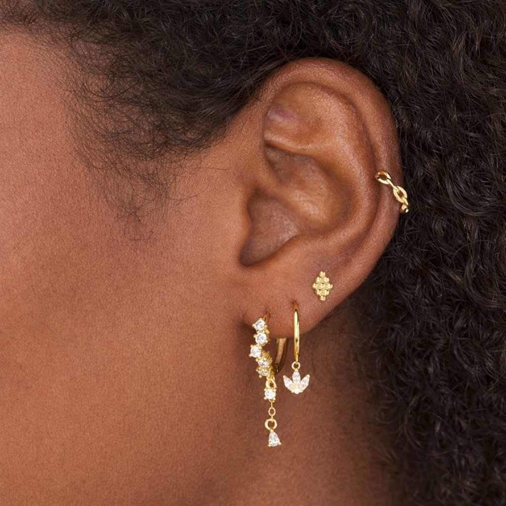 TearDrop 925 Sterling Silver Huggie Earrings