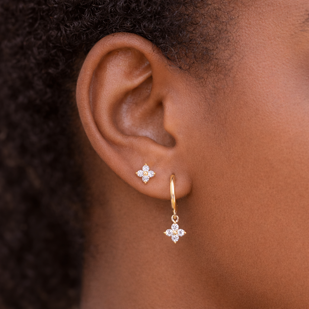 Clover 925 Sterling Silver Stud Earrings