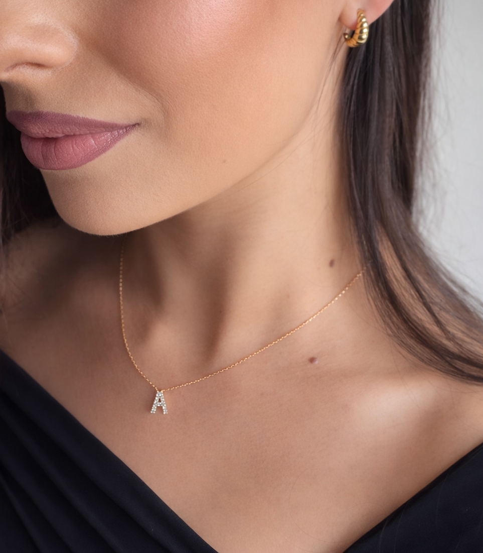 Letter Necklace in 925 Sterling Silver