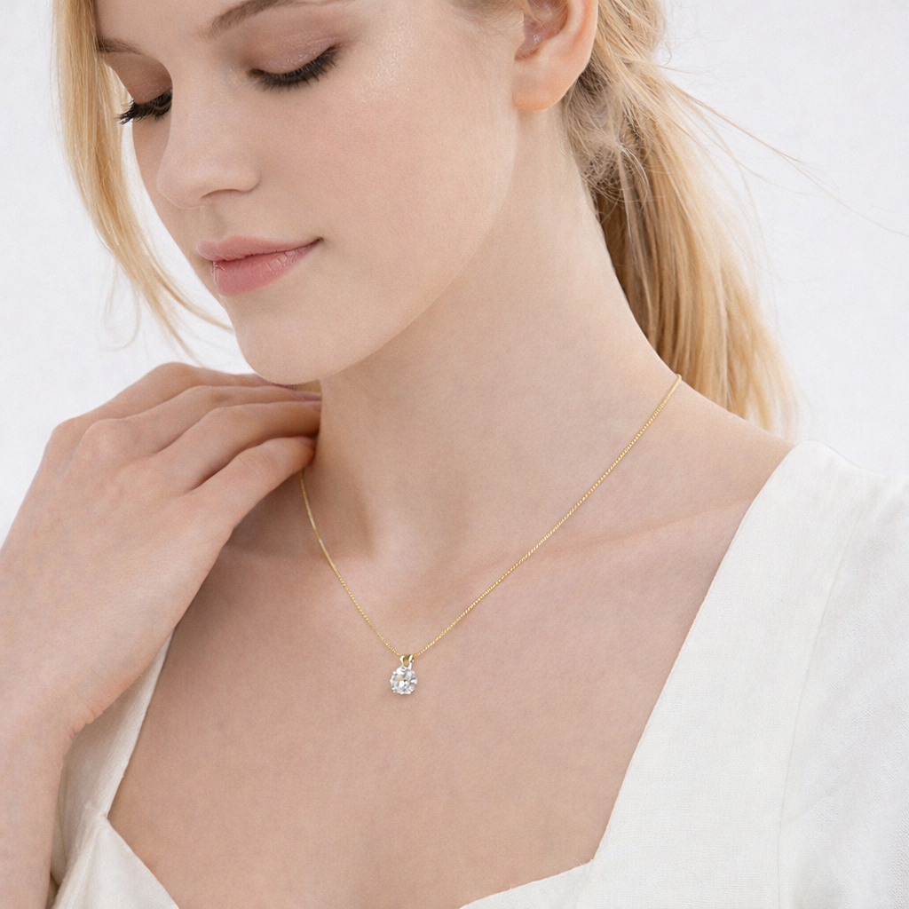 925 Sterling Silver Moissanite Solitaire Necklace