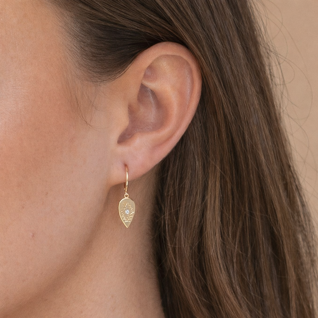 Teardrop Evil Eye S925 Sterling Silver Earrings