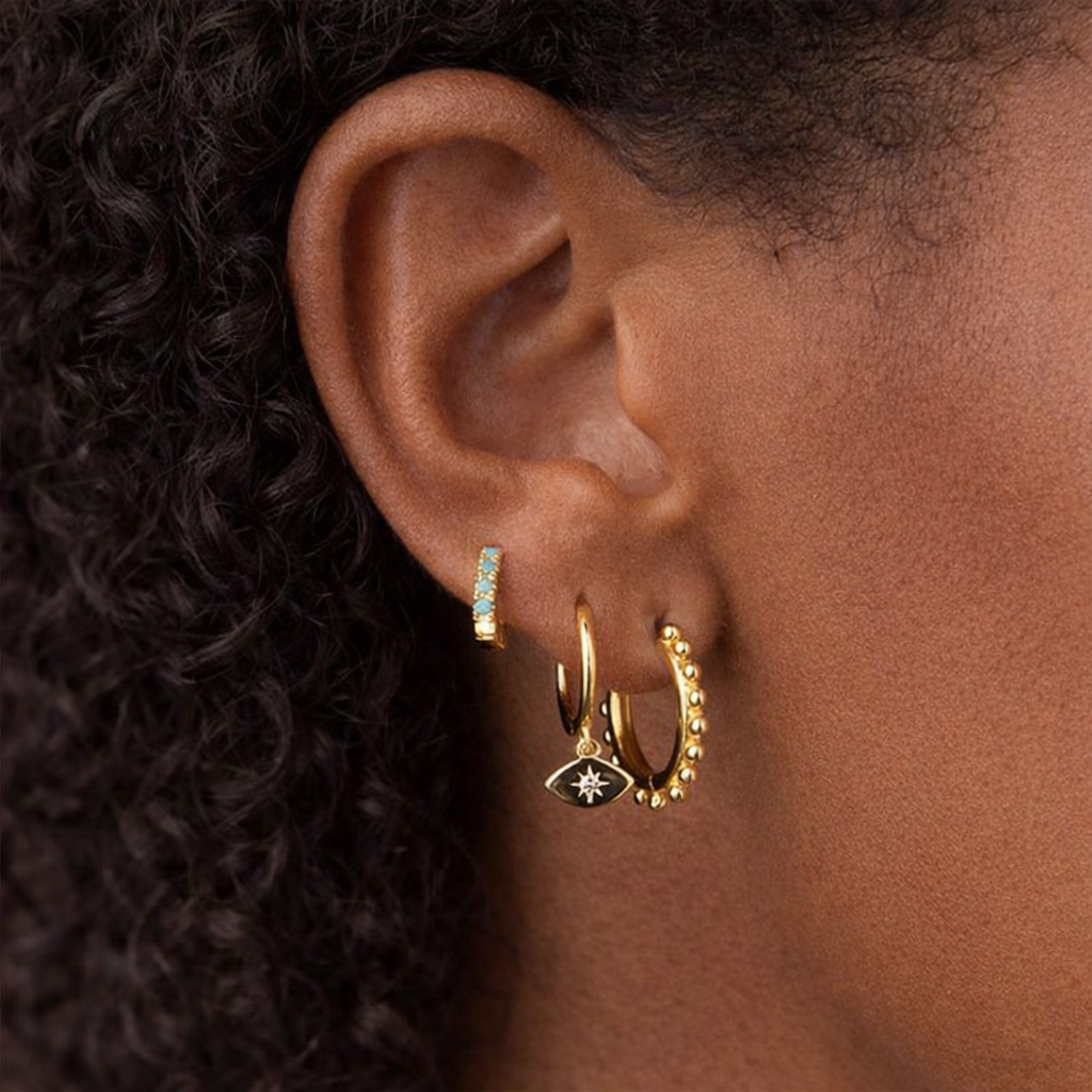 The Evil Eye S925 Sterling Silver Huggie Earrings