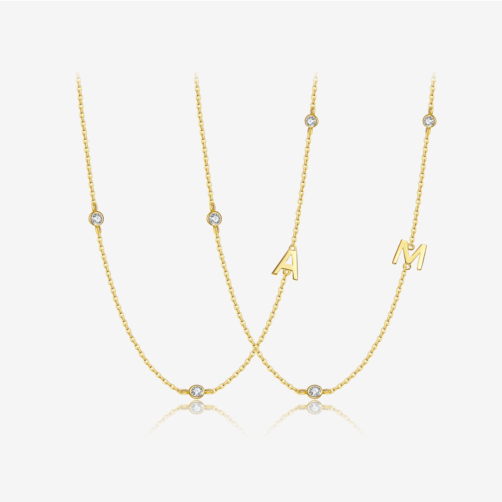 Sideways Pave Single Letter S925 Silver Necklace