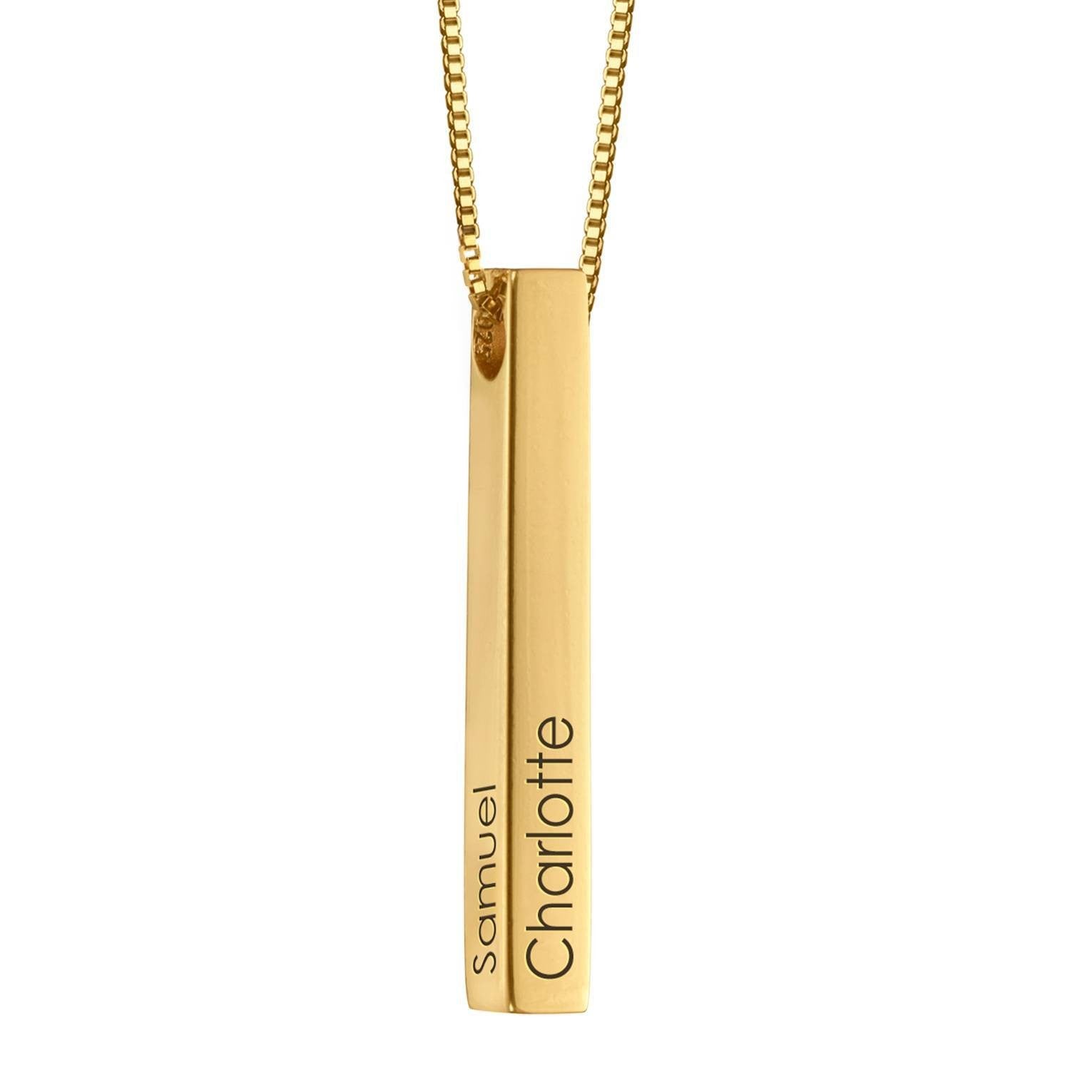Engraved Pillar Bar Name Necklace