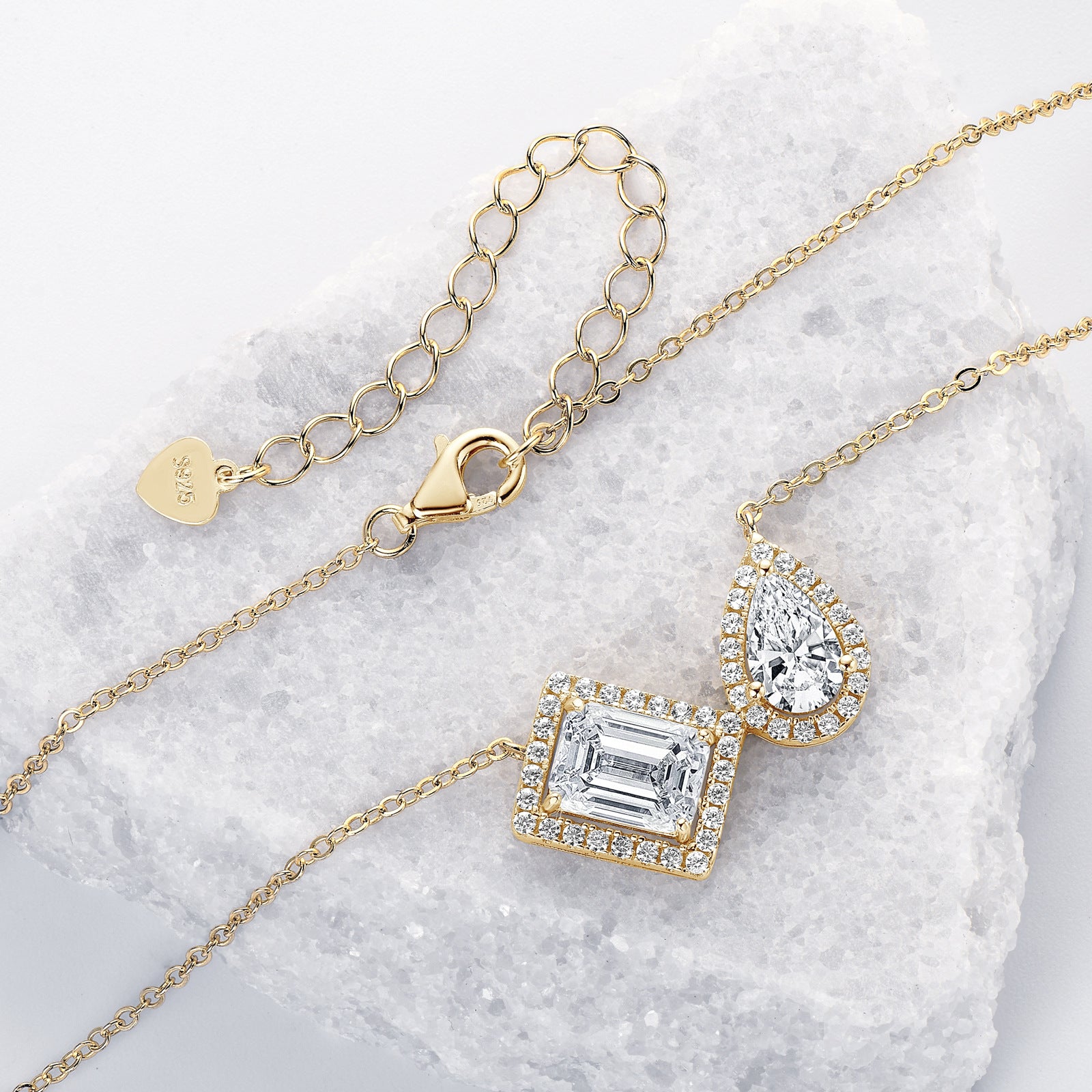 925 Sterling Silver Moissanite Geometric Necklace