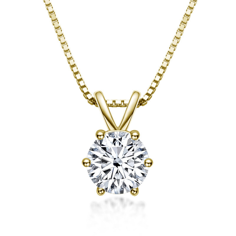 925 Sterling Silver Moissanite Solitaire Necklace