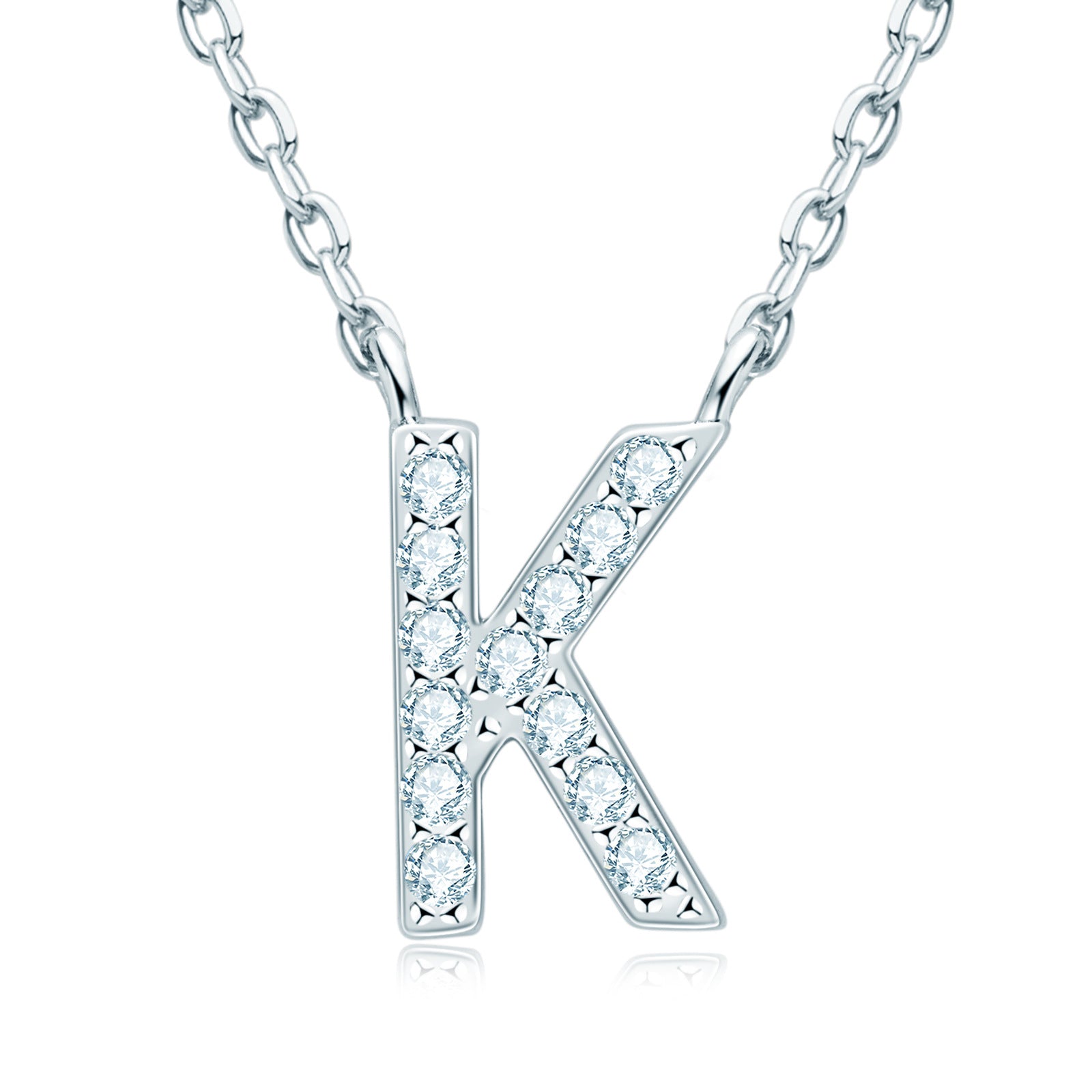 925 Sterling Silver Moissanite Letter Necklace
