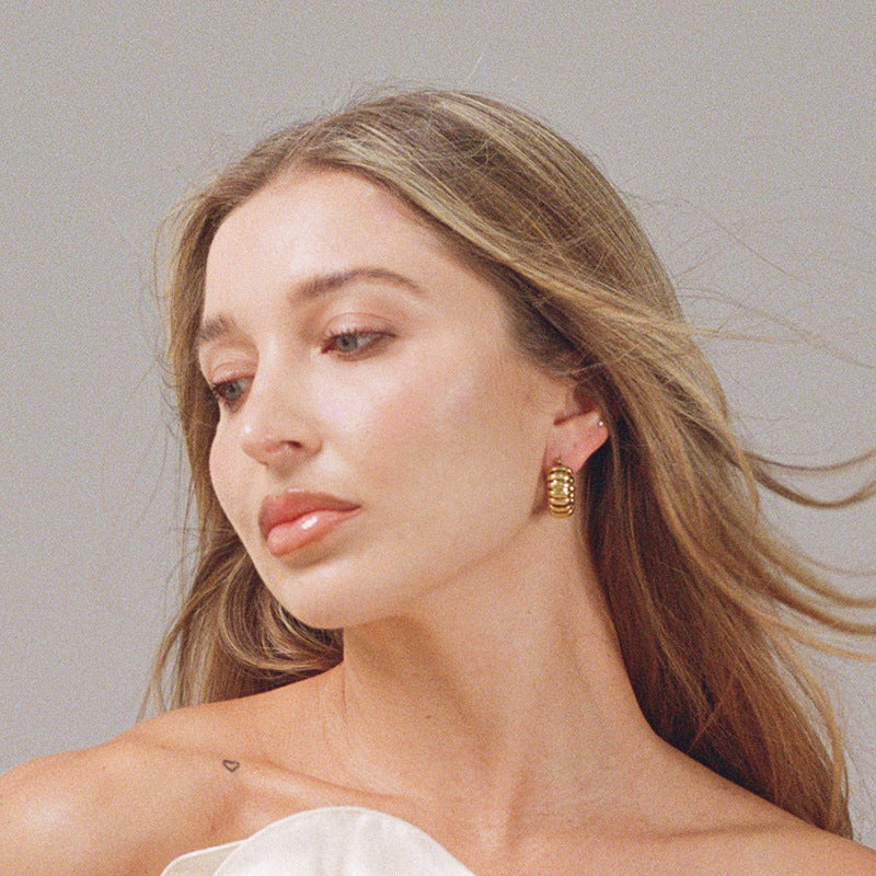 Classic Retro Hoop Earrings in S925 Sterling SIlver