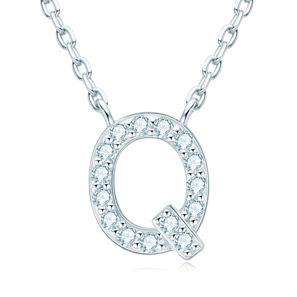 925 Sterling Silver Moissanite Letter Necklace