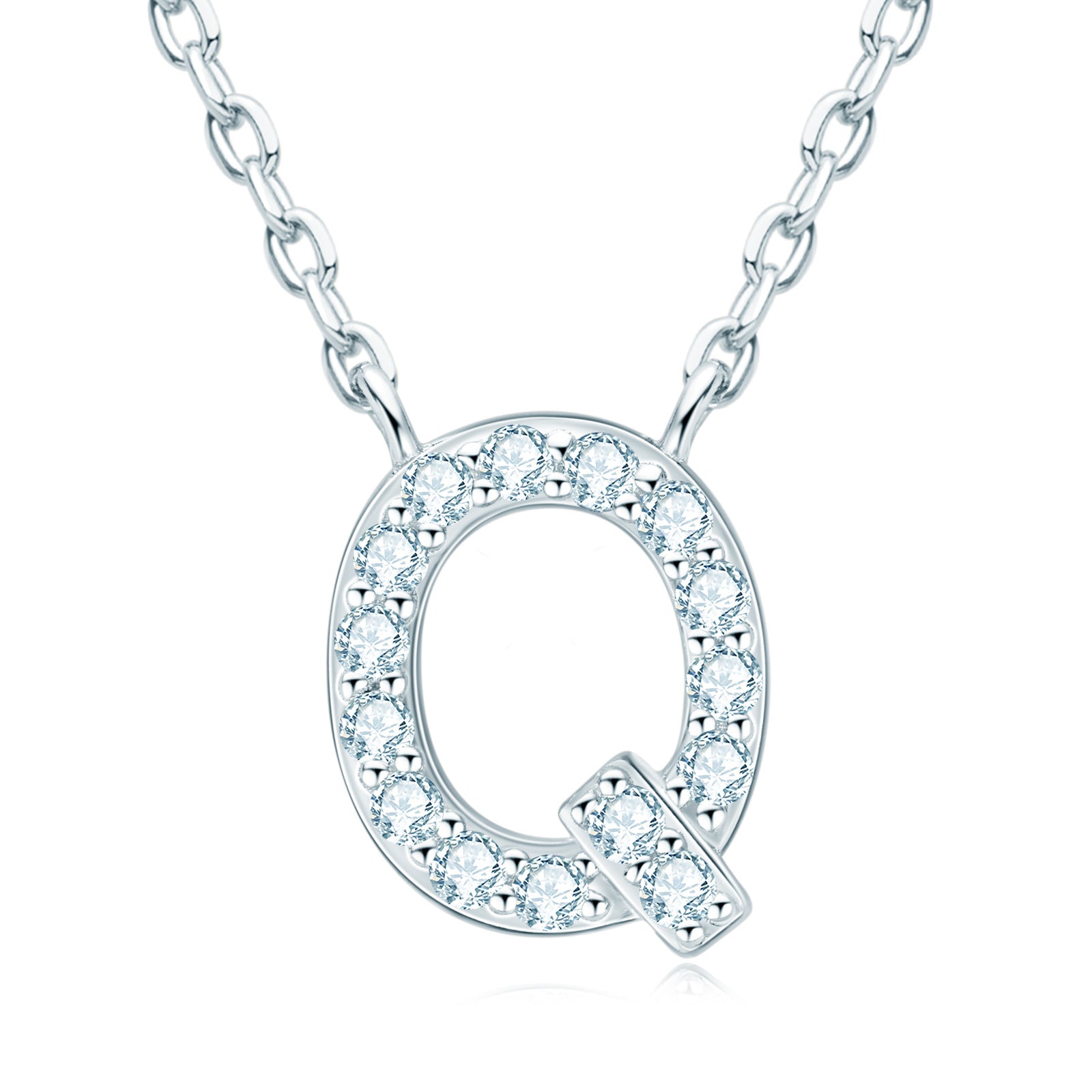 925 Sterling Silver Moissanite Letter Necklace