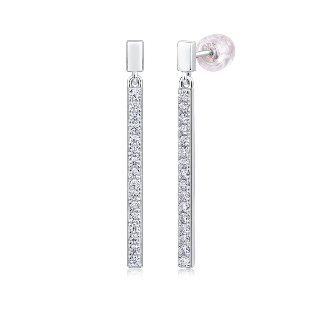 Éclat Moissanite Drop Earrings in S925 Sterling Silver