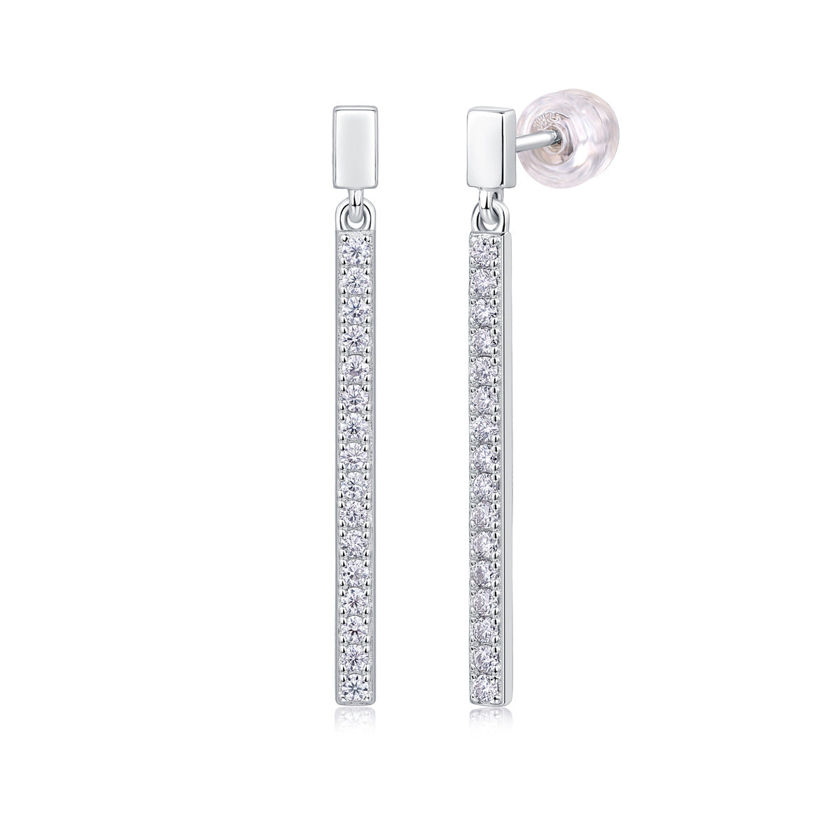Éclat Moissanite Drop Earrings in S925 Sterling Silver