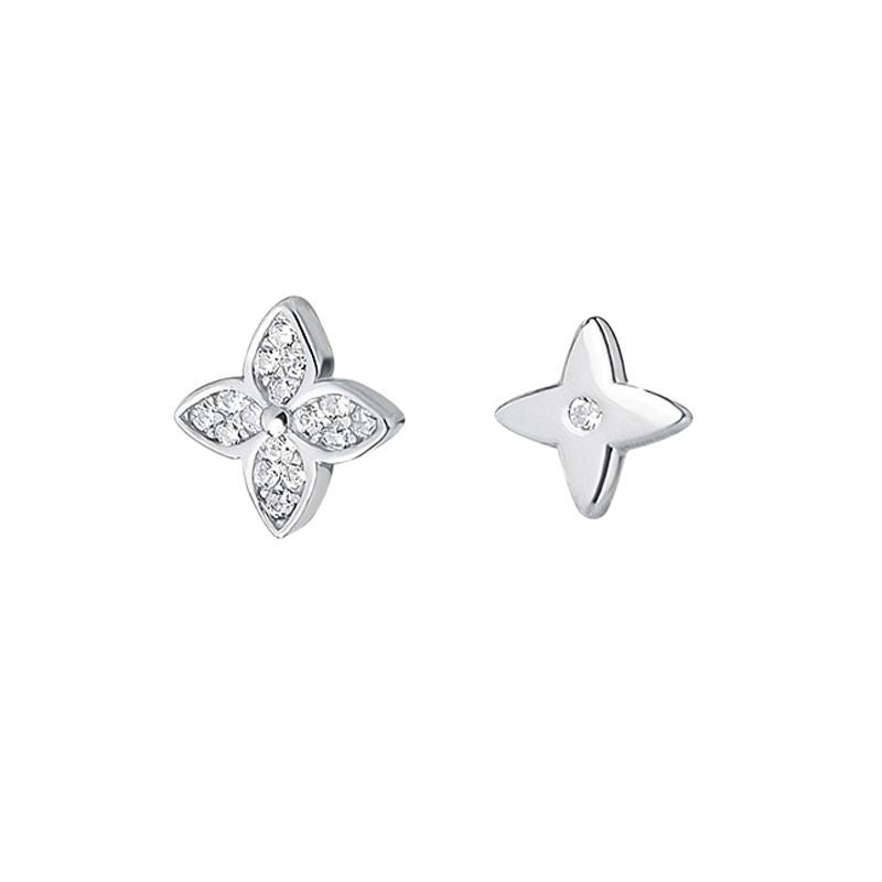 Four-Leaf Clover Pavé Stud Earrings