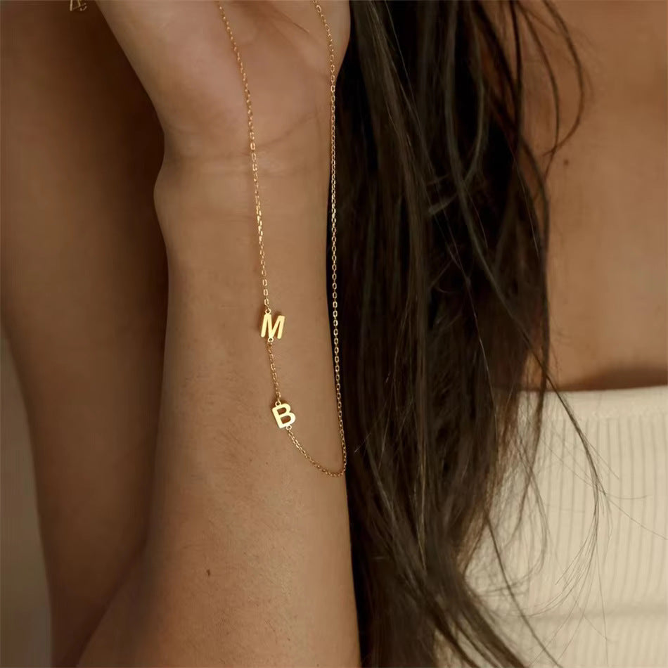 Sideways Initial Letter Necklace