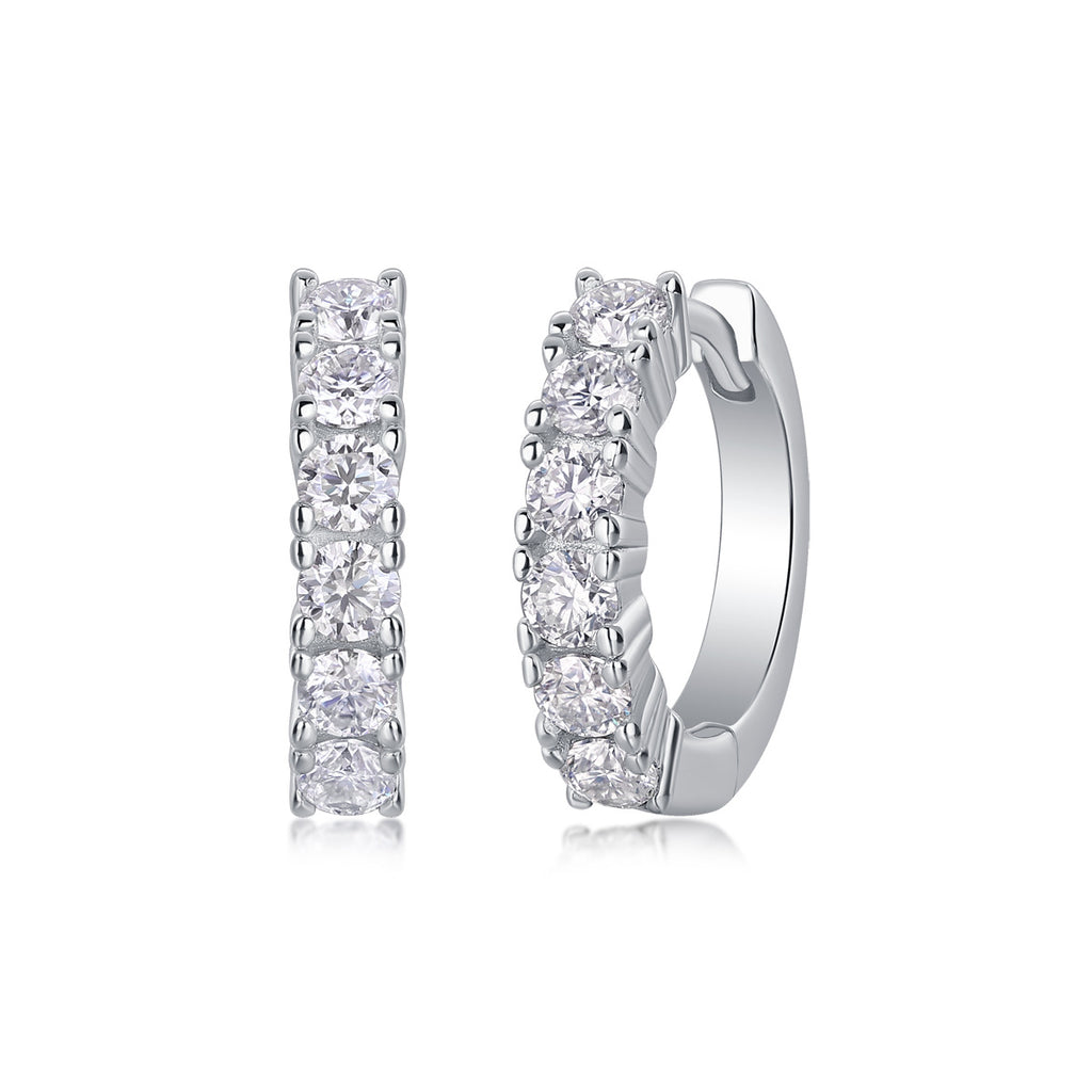 Lumina Moissanite Hoop Earrings in S925 Sterling Silver