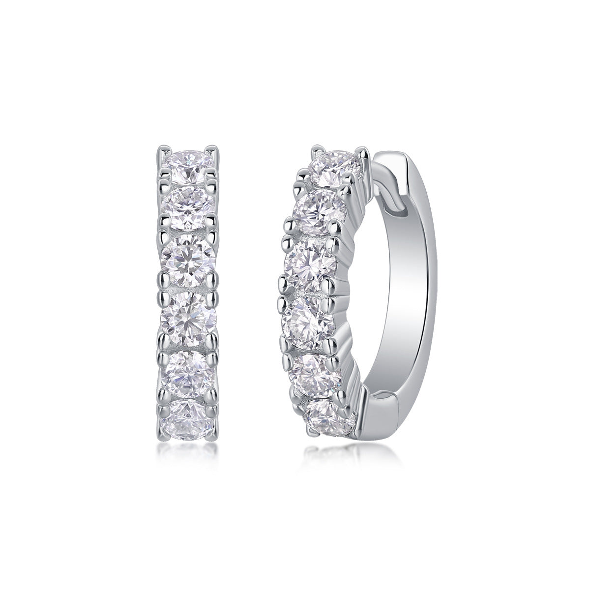 Lumina Moissanite Hoop Earrings in S925 Sterling Silver