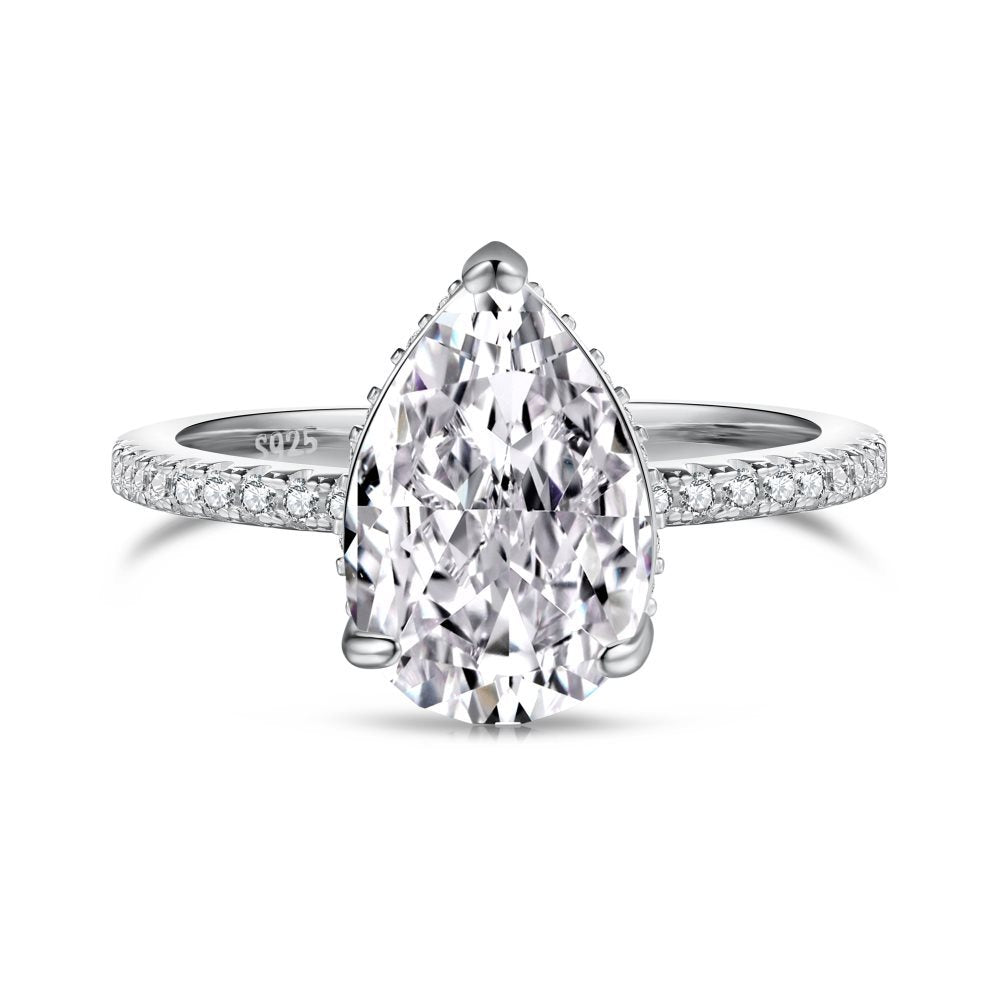 Luvea Pear Solitaire Ring