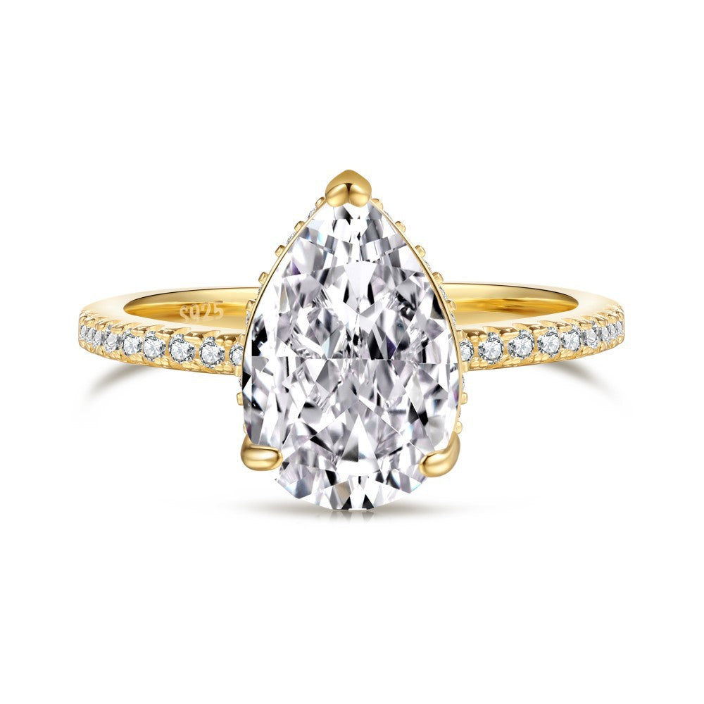 Luvea Pear Solitaire Ring