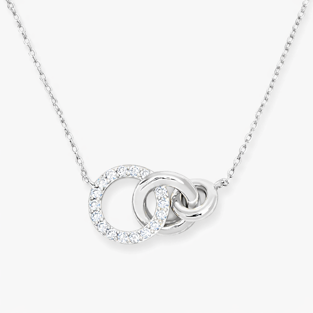 Solène Interlocking Circle Necklace in S925 Sterling Silver