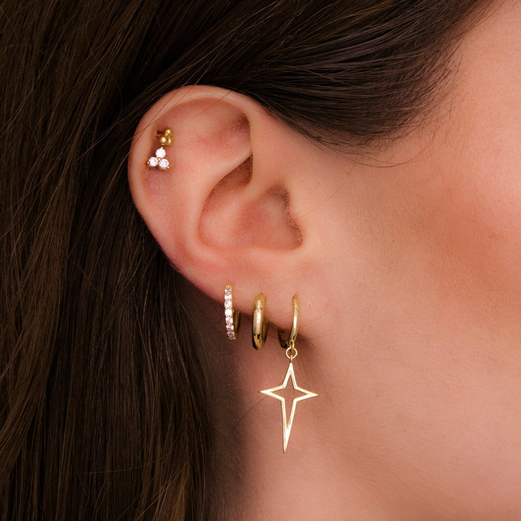 Lotus Sapphire Stud Earrings