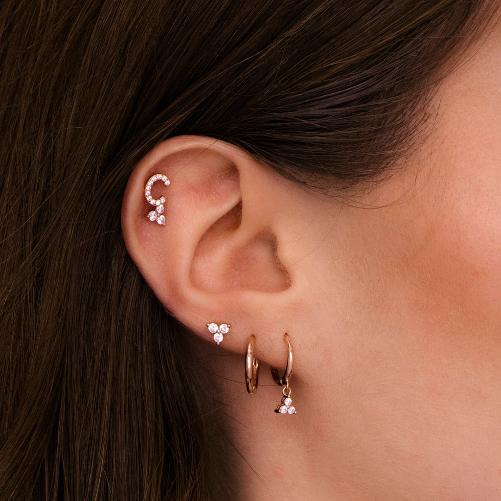 Lotus Sapphire Stud Earrings