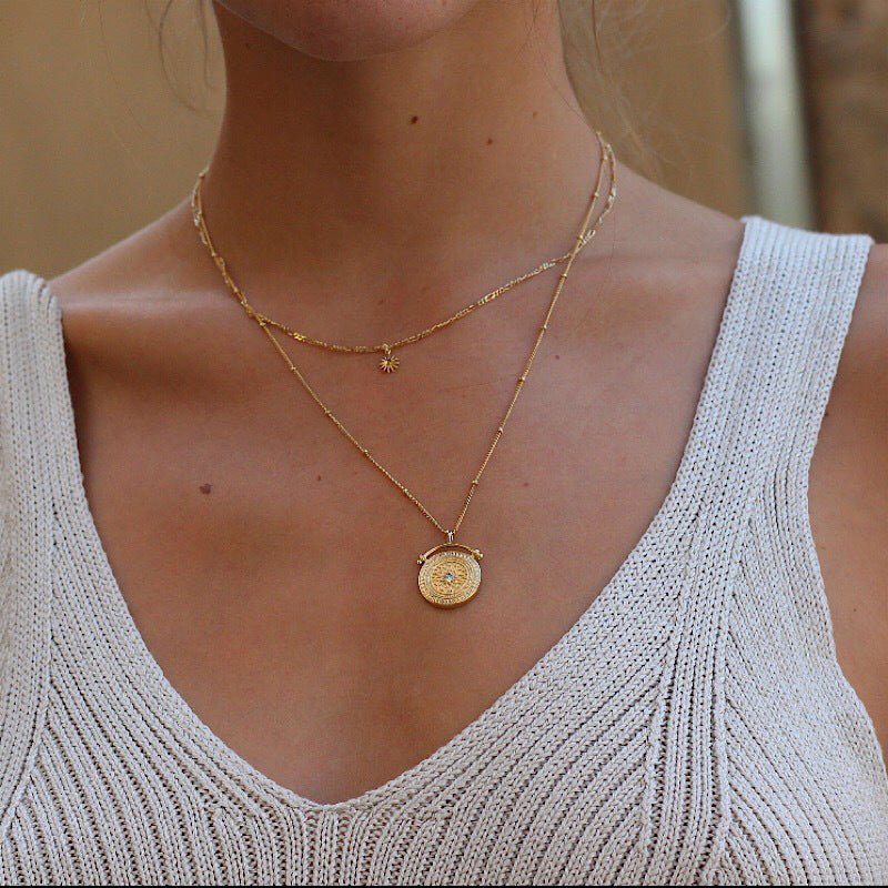 Boho Disk Layering Necklace