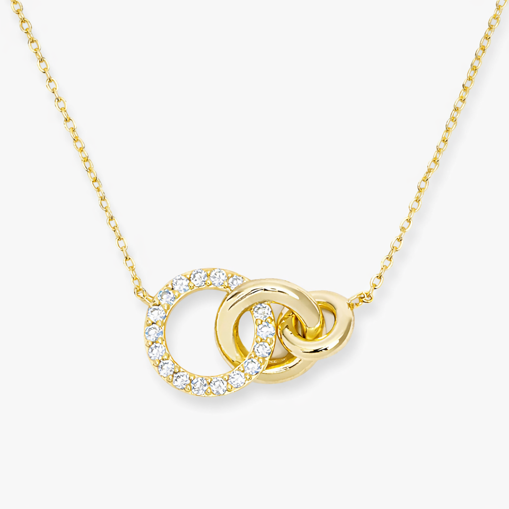 Solène Interlocking Circle Necklace in S925 Sterling Silver