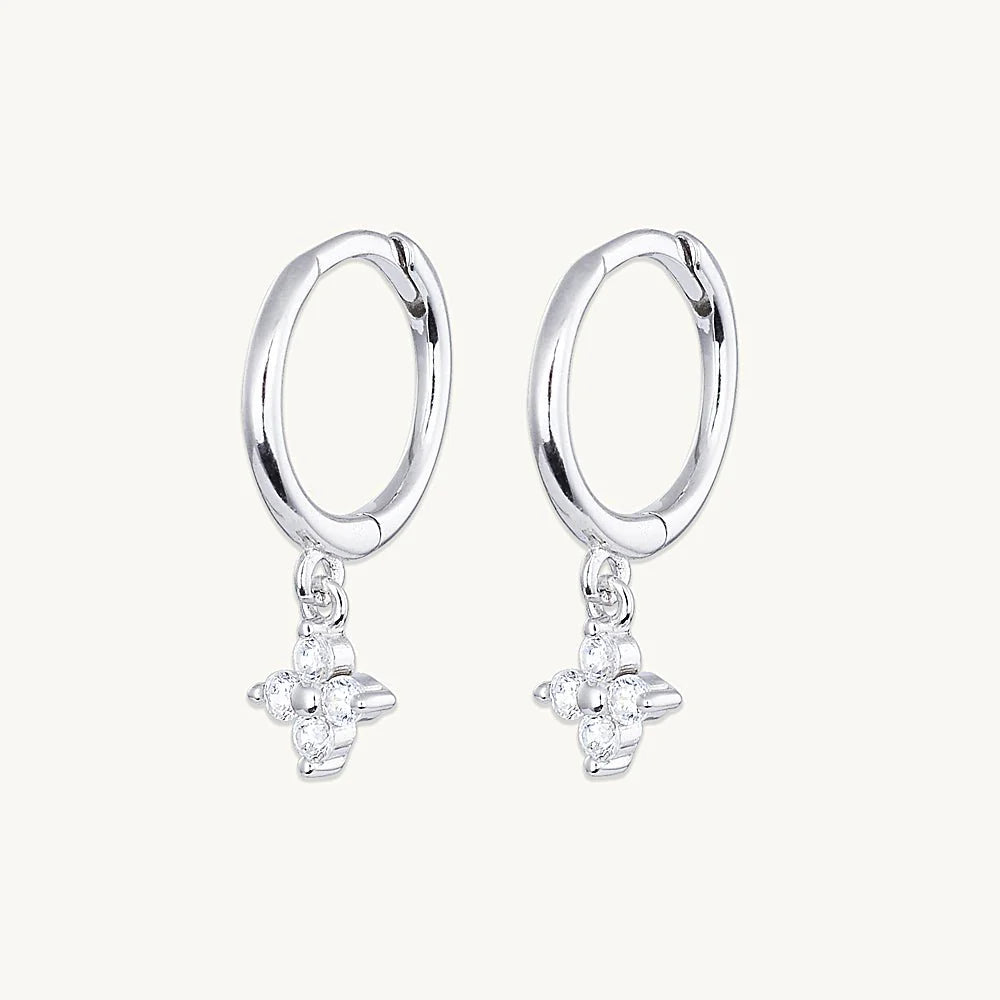 Clover Charm Hoops