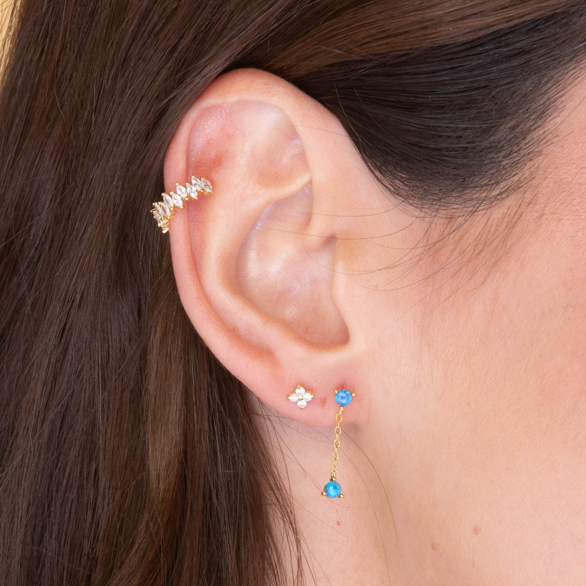 Clover Sapphire Stud Earrings